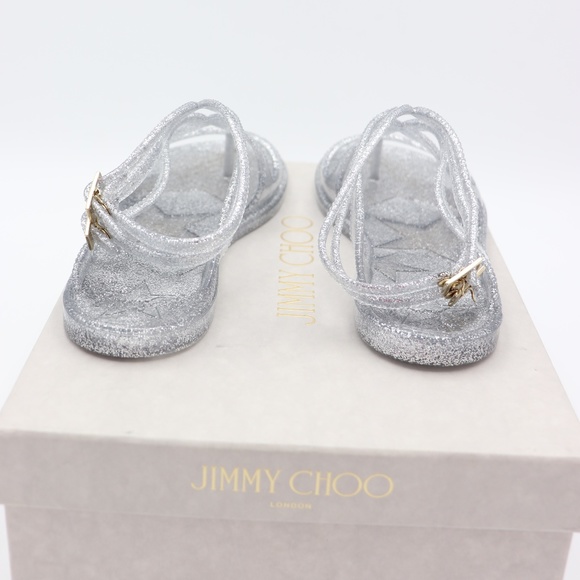 Jimmy Choo Lance Metallic Glitter Jelly Sandals - Picture 6 of 8
